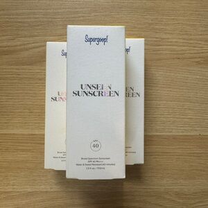 Bundle of three new in box Supergoop unseen sunscreen - 2.5 oz each jumbo size